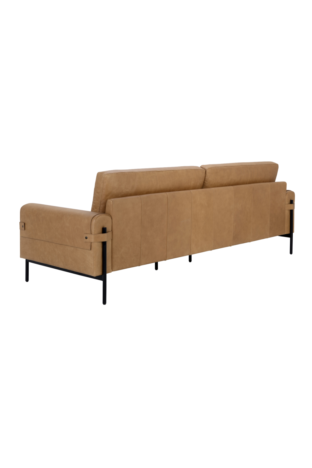 Modern European furniture - Brown Leather Strapped Sofa - www.oroa.com