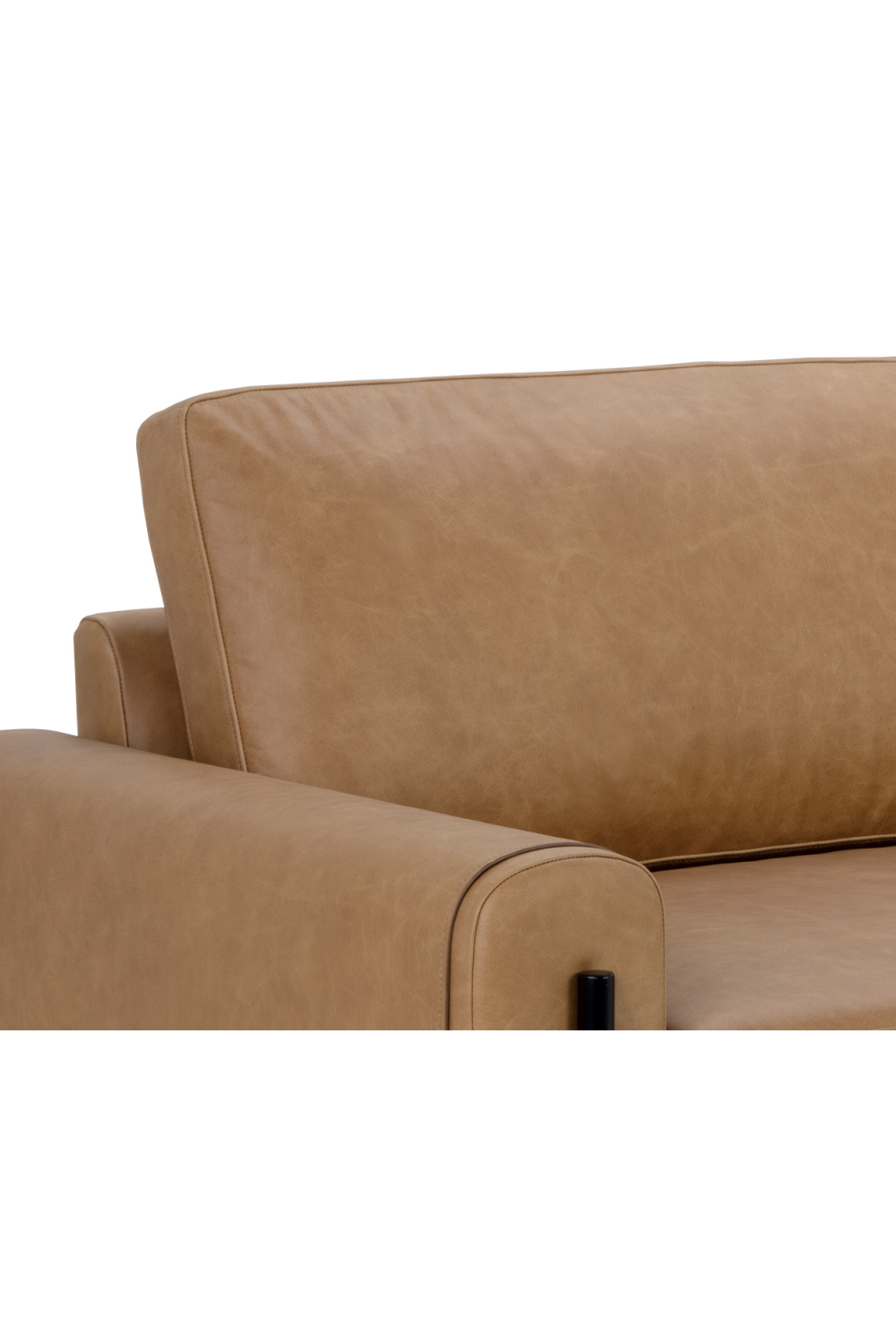 Modern European furniture - Brown Leather Strapped Sofa - www.oroa.com