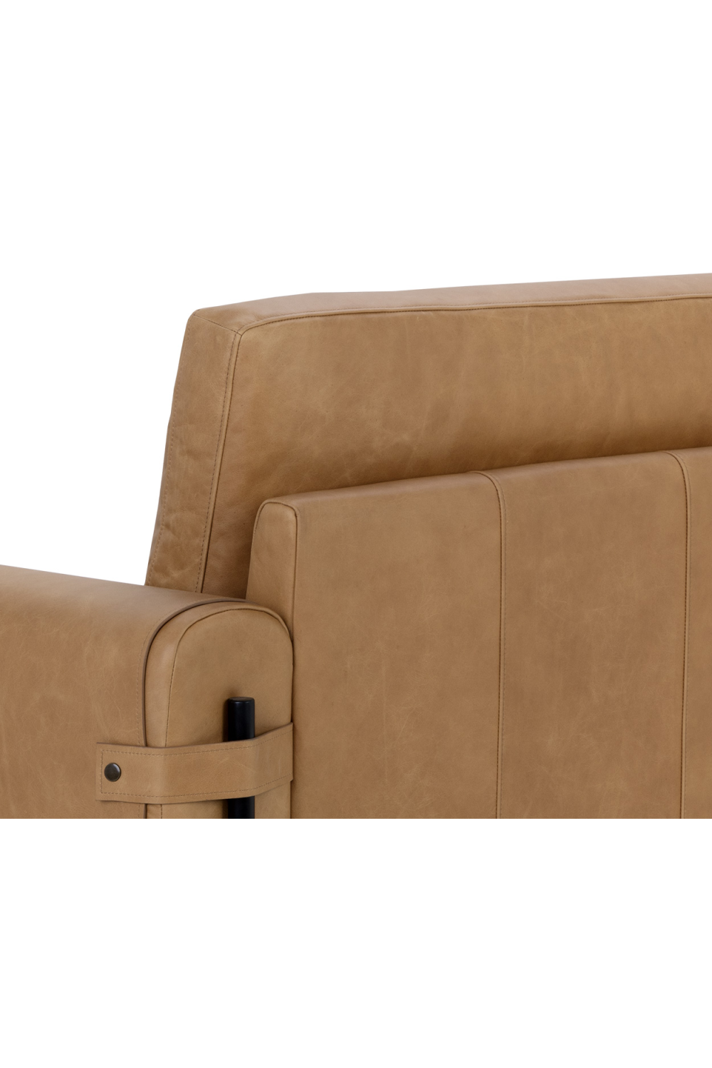Modern European furniture - Brown Leather Strapped Sofa - www.oroa.com