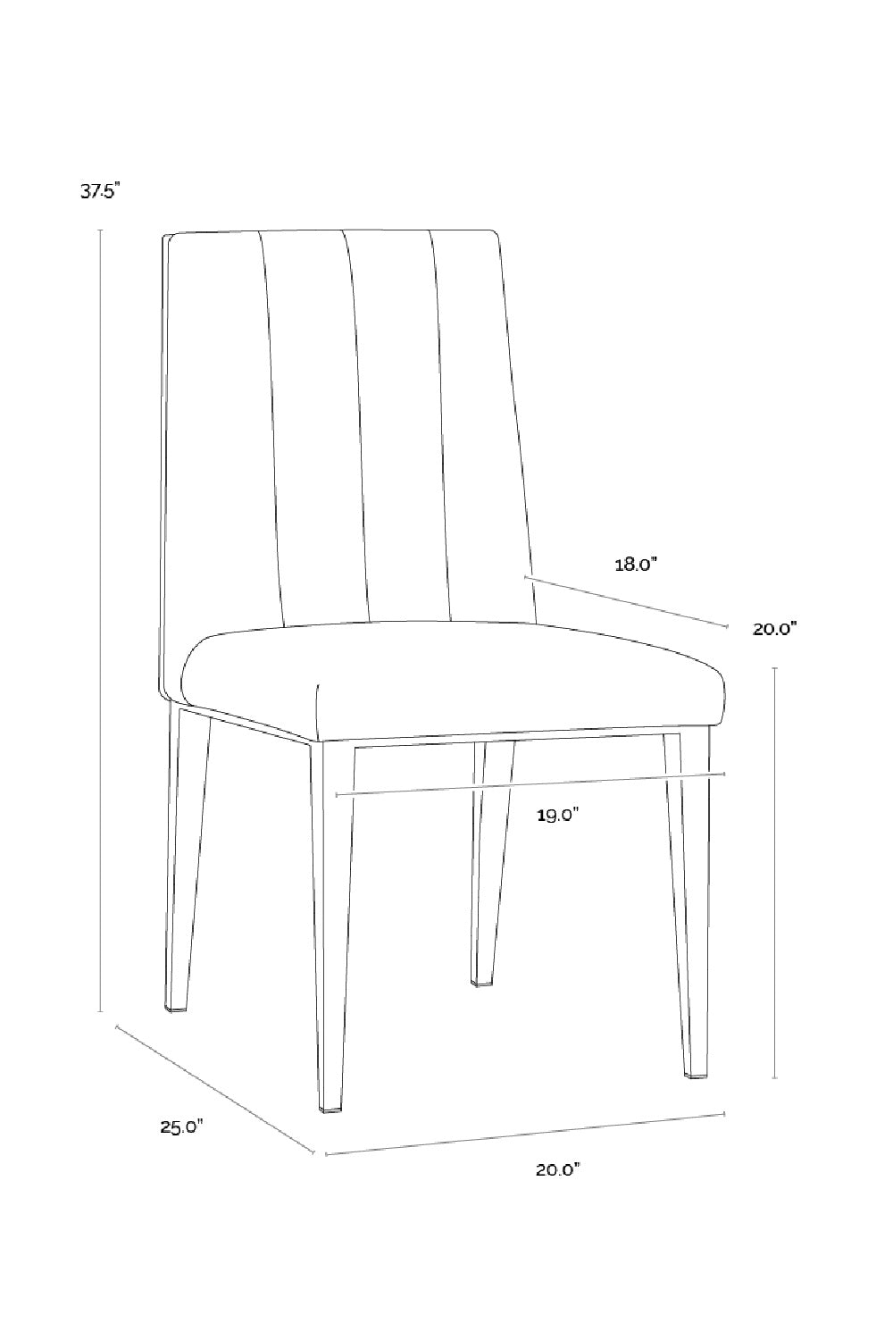 Modern European furniture - Vertical Channeled Dining Chairs (2) - www.oroa.com | Oroa.com