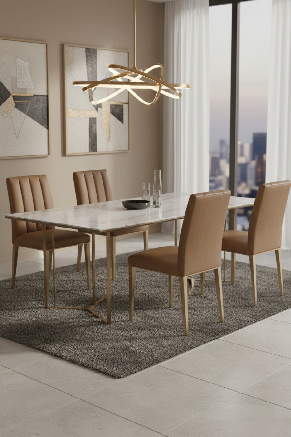 Modern European furniture - Vertical Channeled Dining Chairs (2) - www.oroa.com | Oroa.com