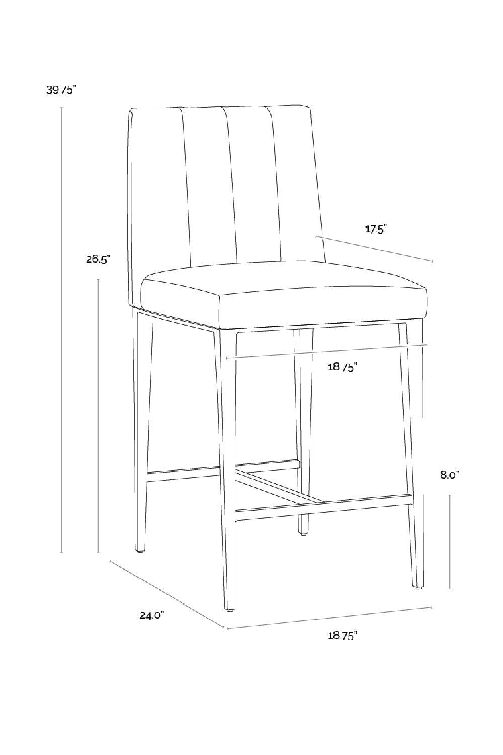 Modern European furniture - Contemporary Metal Frame Counter Stool - www.oroa.com | Oroa.com