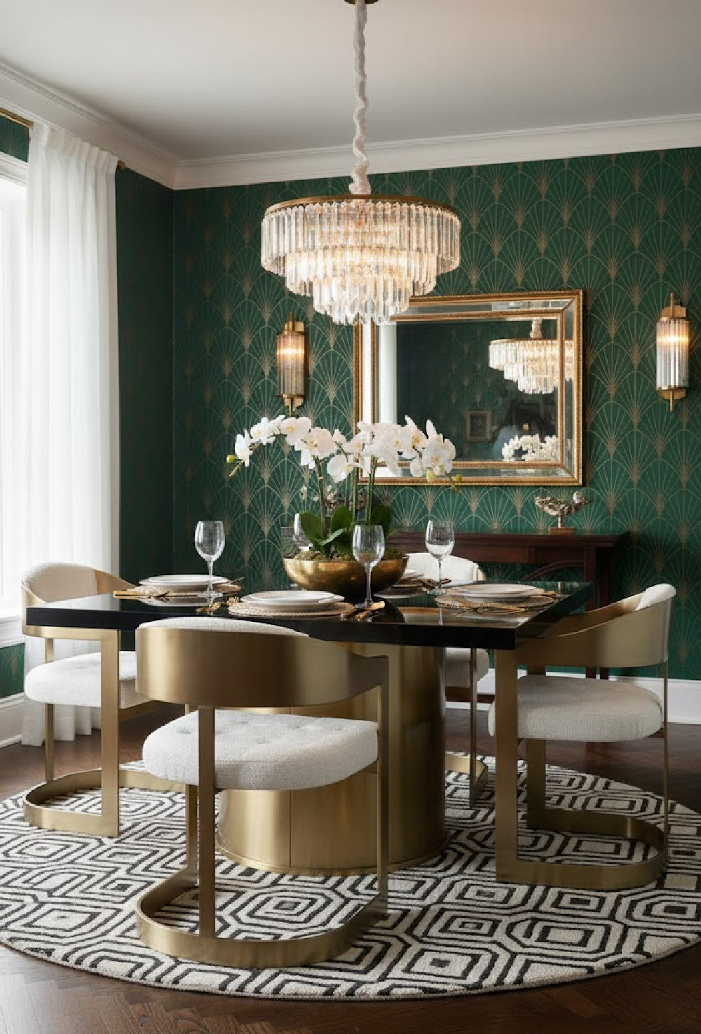 Modern European furniture - Antique Brass Framed Dining Chair - www.oroa.com | Oroa.com