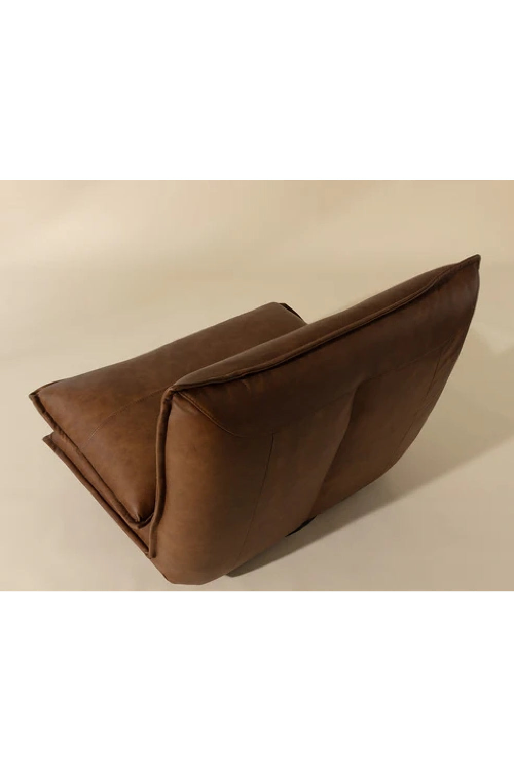 Modern European furniture - Brown Leather Swivel Armless Chair - www.oroa.com