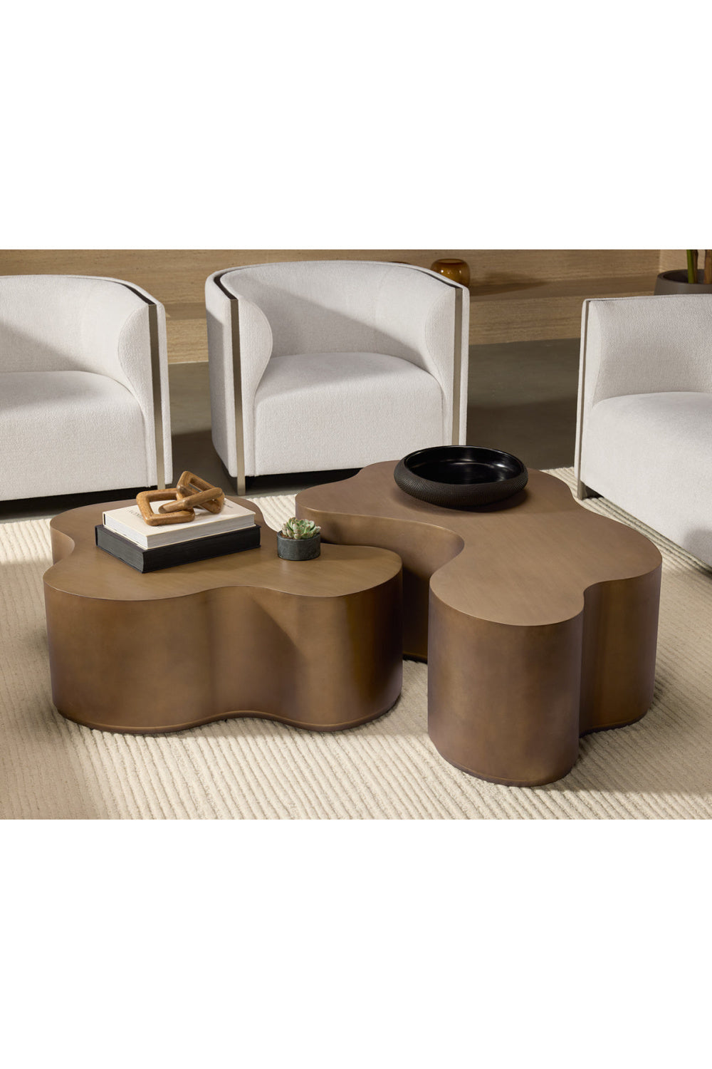 Antique Brass Nesting Coffee Tables | Splendido Boise | Oroa.com