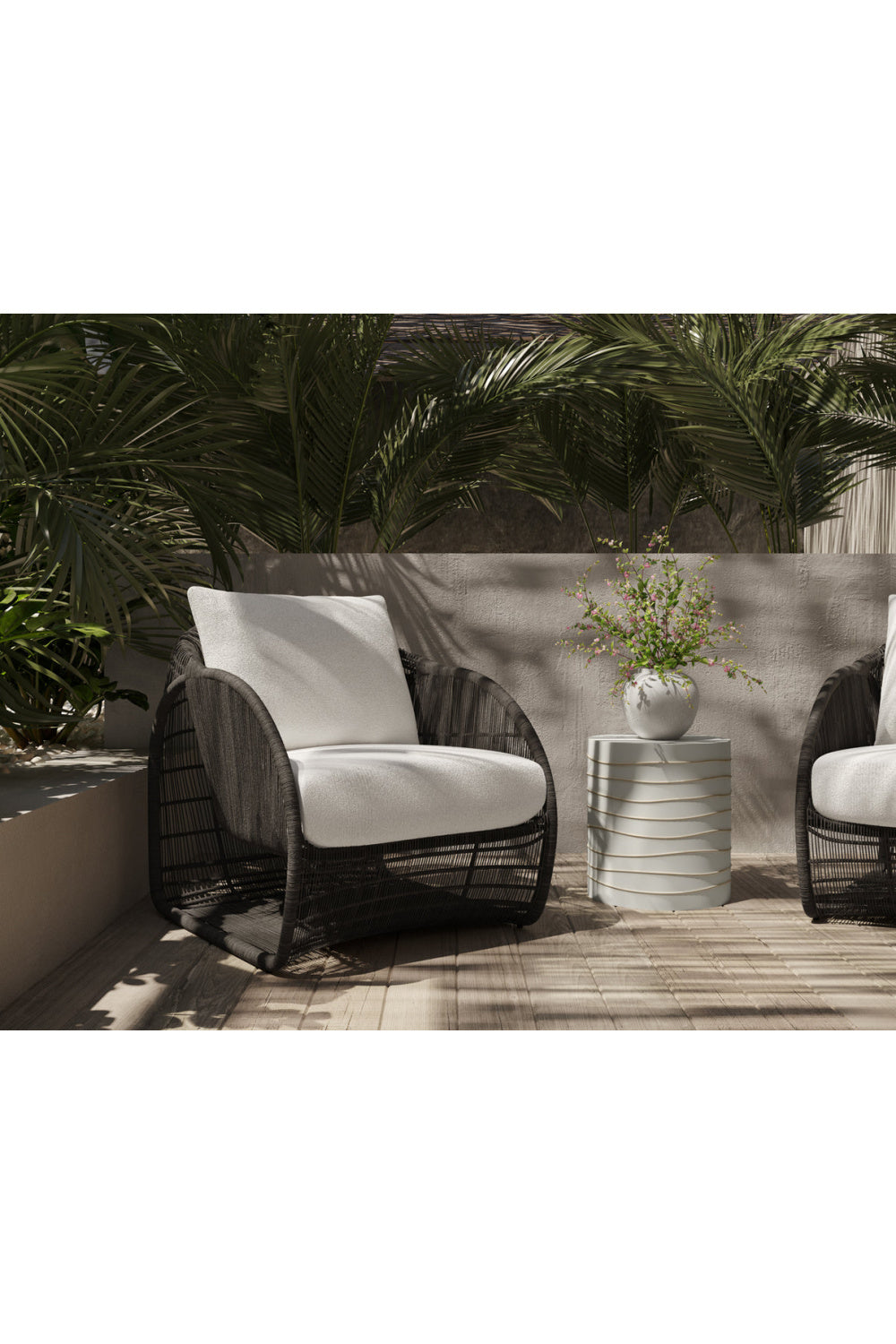 Modern European furniture - Cream Padded Indoor/Outdoor Lounge Chair - www.oroa.com
