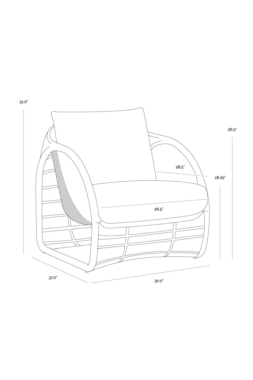 Modern European furniture - Cream Padded Indoor/Outdoor Lounge Chair - www.oroa.com