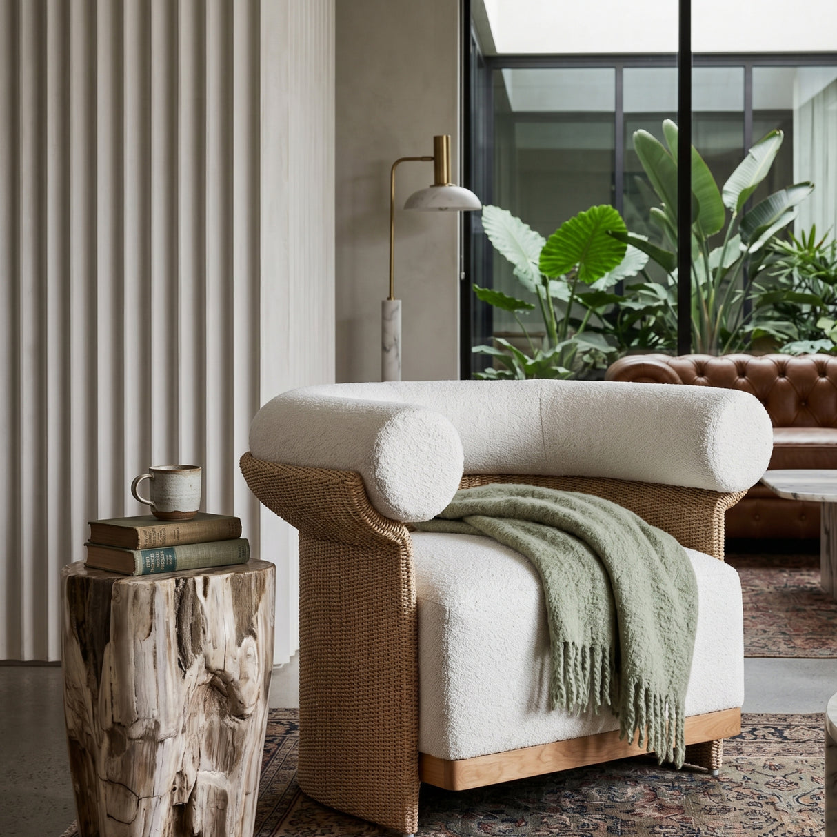 Woven Wicker Indoor/Outdoor Lounge Chair | Oroa.com