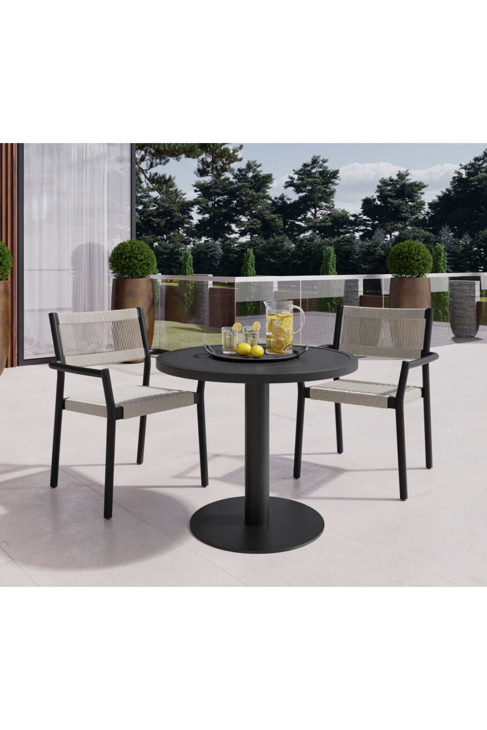 Modern European furniture - Stackable Outdoor Dining Armchairs (2) - www.oroa.com | Oroa.com