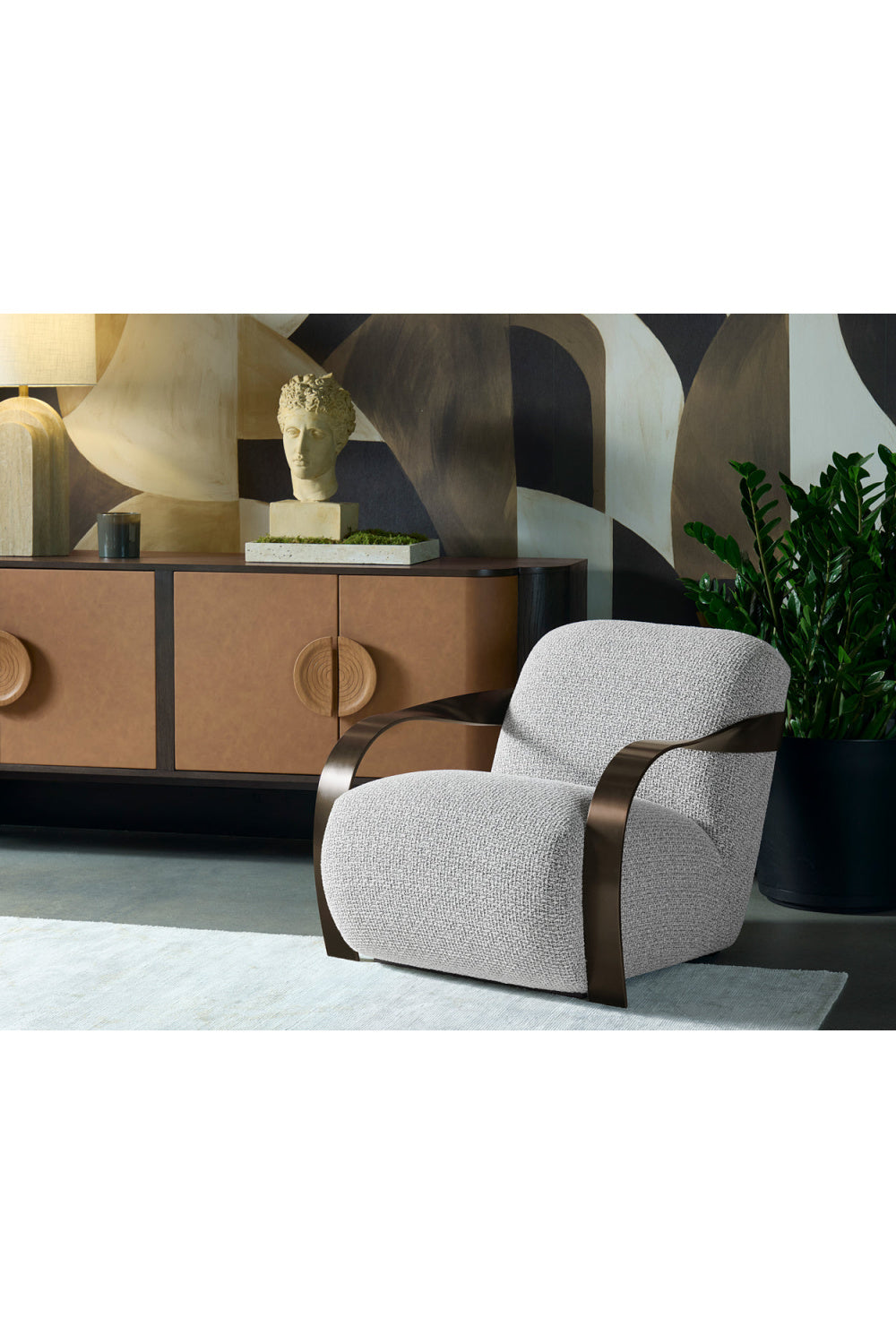 Modern European furniture - Twisted Brass Arm Lounge Chair - www.oroa.com | Oroa.com