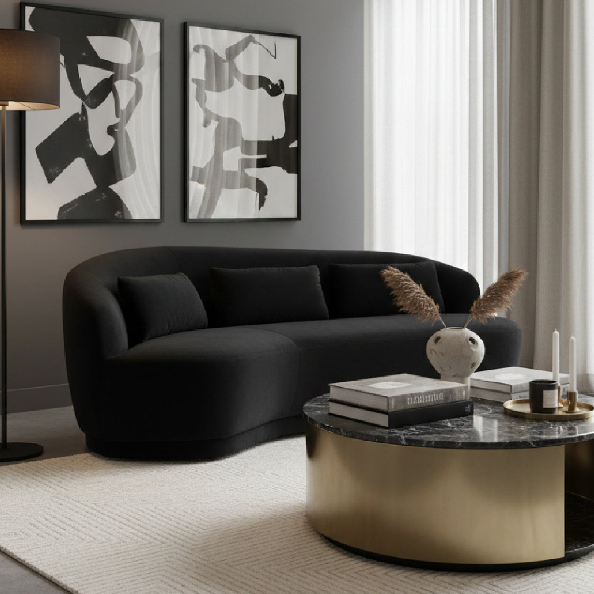 Modern European furniture - Minimalist Curved Sofa - www.oroa.com | Oroa.com
