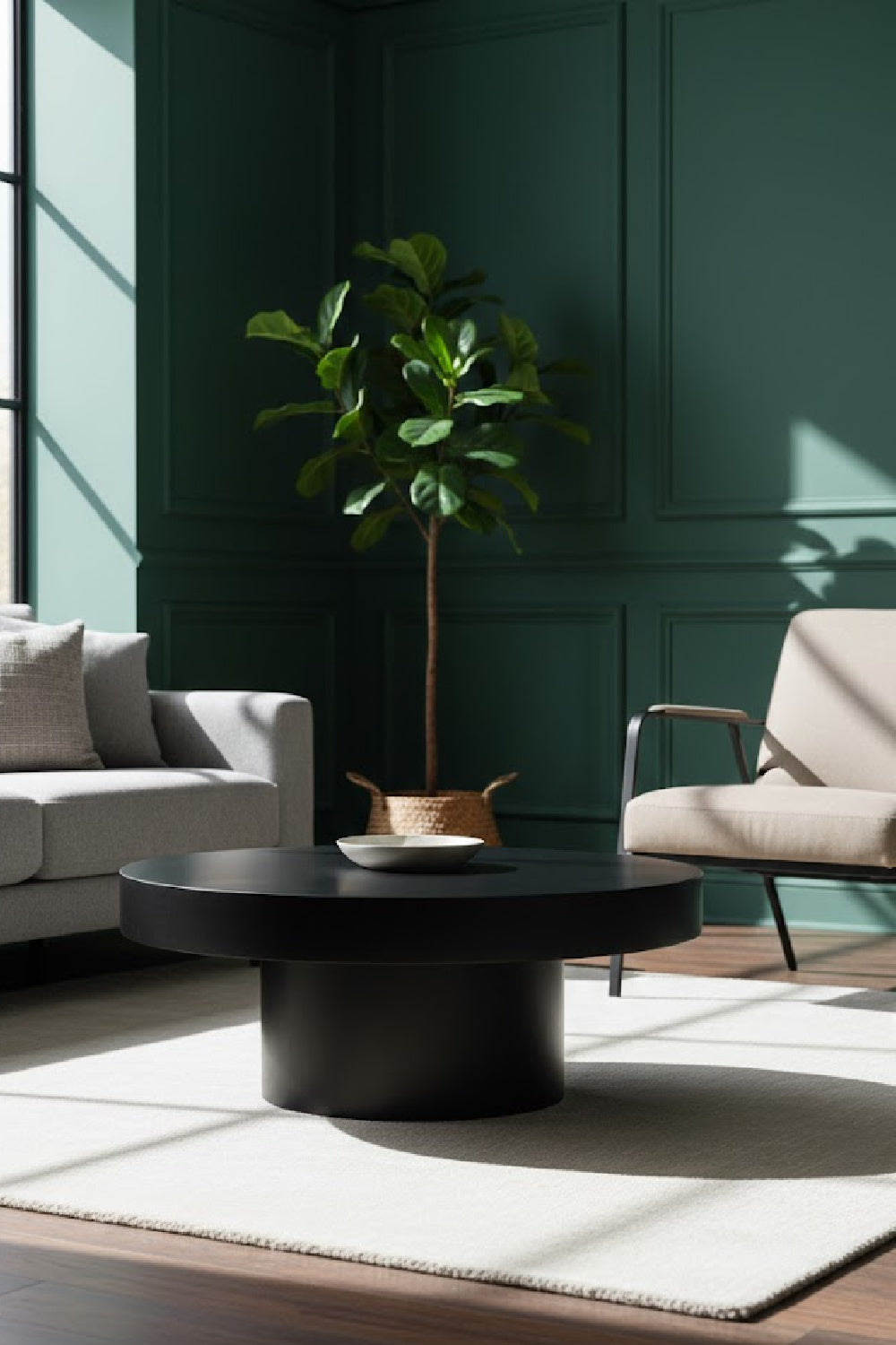 Modern European furniture - Round Gray Concrete Indoor/Outdoor Coffee Table - www.oroa.com