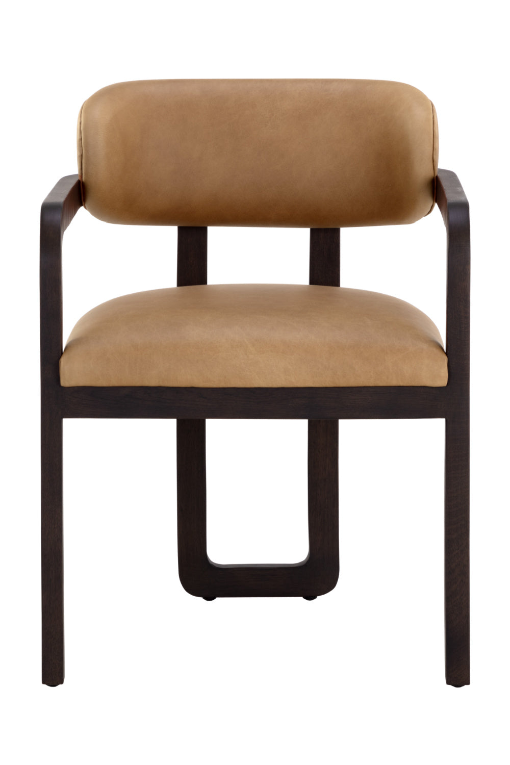 Modern European furniture - Brown Bovine Leather Dining Armchair - www.oroa.com | Oroa.com