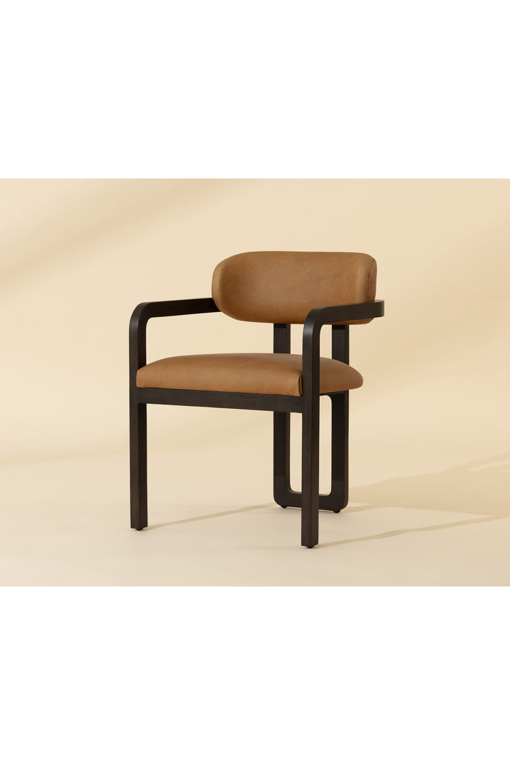 Modern European furniture - Brown Bovine Leather Dining Armchair - www.oroa.com | Oroa.com