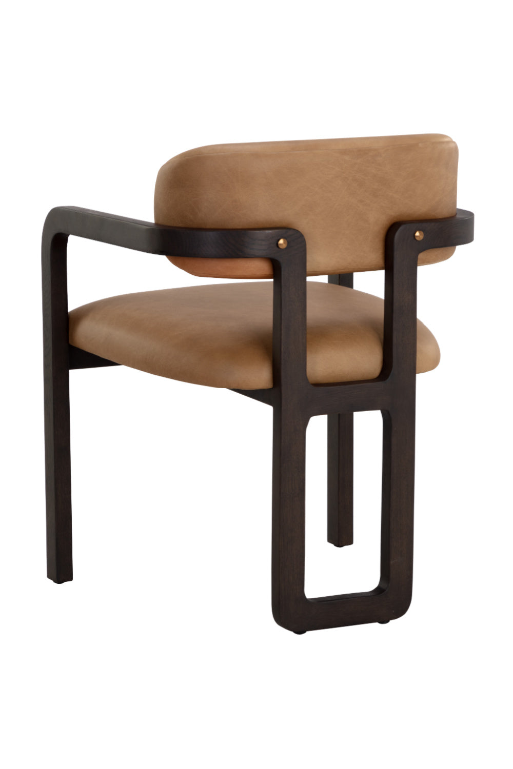 Modern European furniture - Brown Bovine Leather Dining Armchair - www.oroa.com | Oroa.com