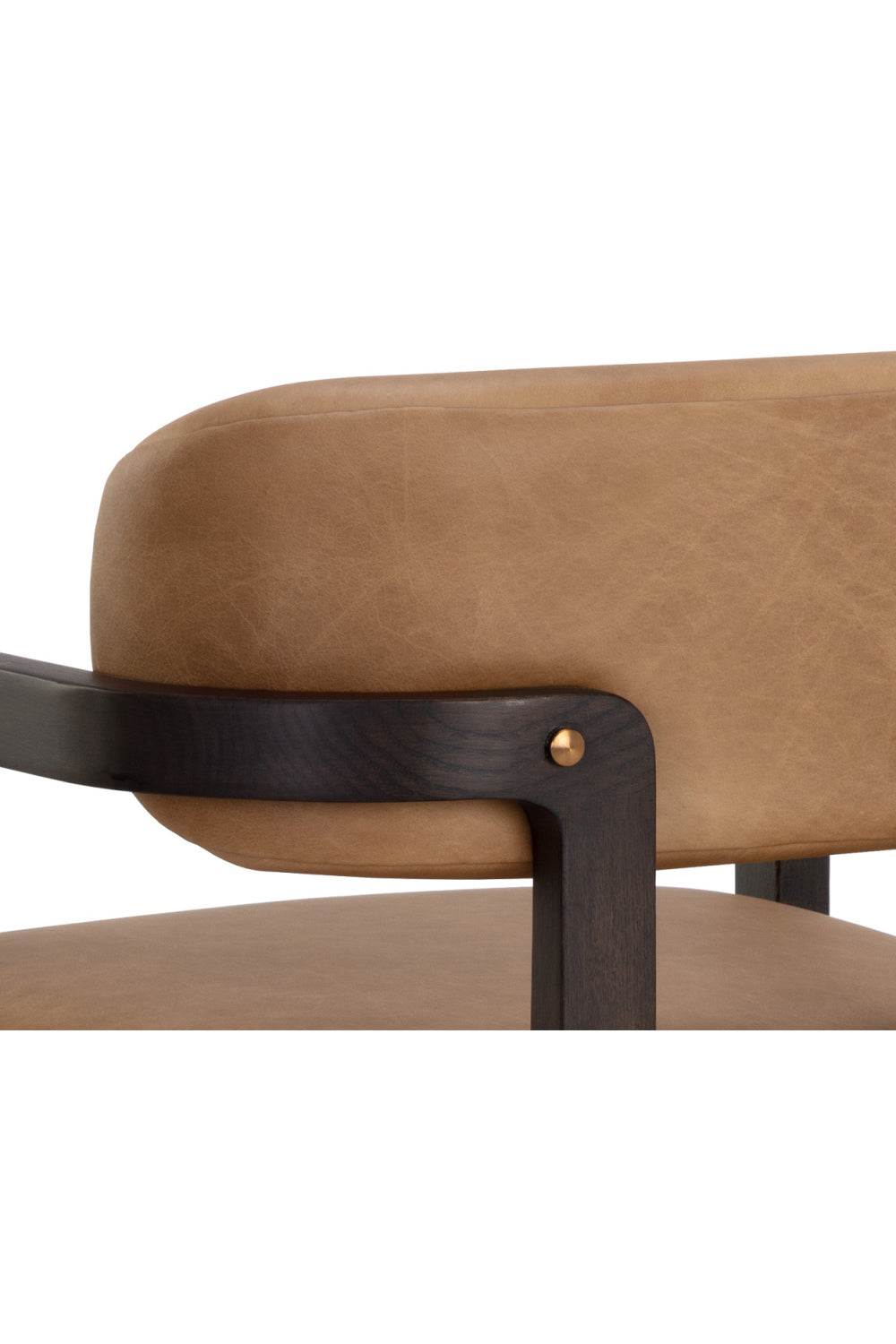 Modern European furniture - Brown Bovine Leather Dining Armchair - www.oroa.com | Oroa.com