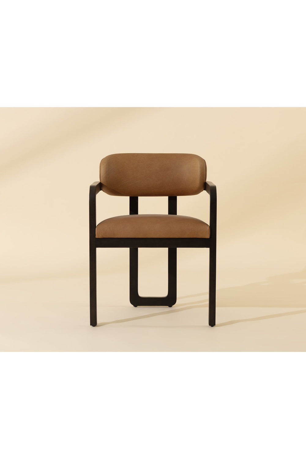 Modern European furniture - Brown Bovine Leather Dining Armchair - www.oroa.com | Oroa.com
