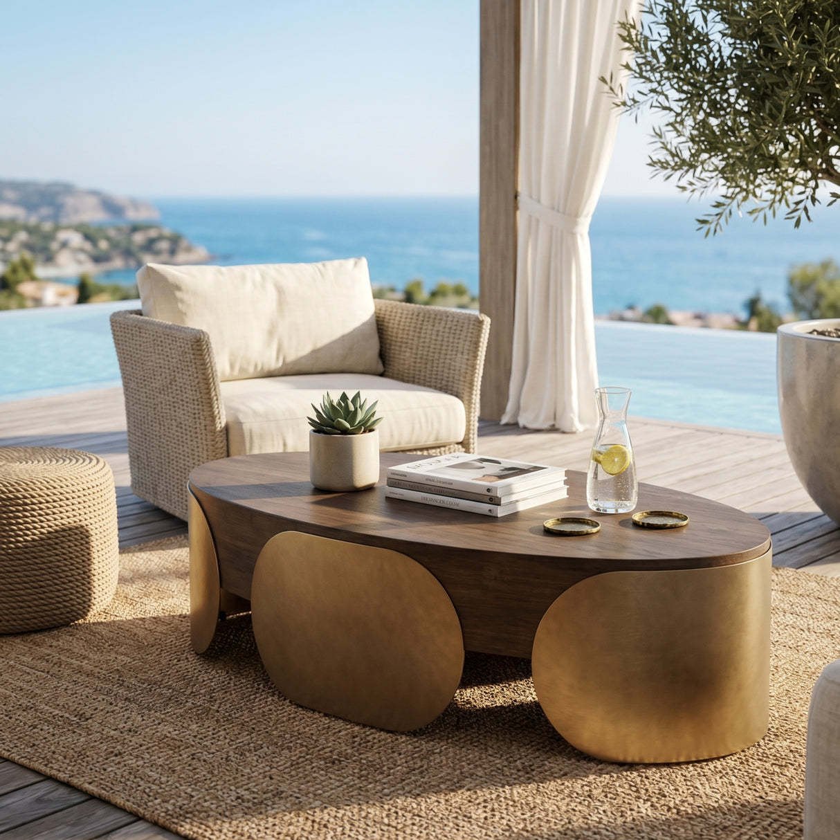 Timber Effect Indoor/Outdoor Coffee Table | Oroa.com