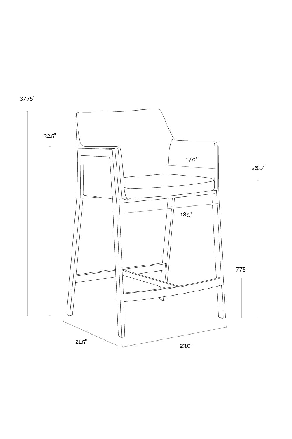 Modern European furniture - Sloped Back Counter Stool - www.oroa.com