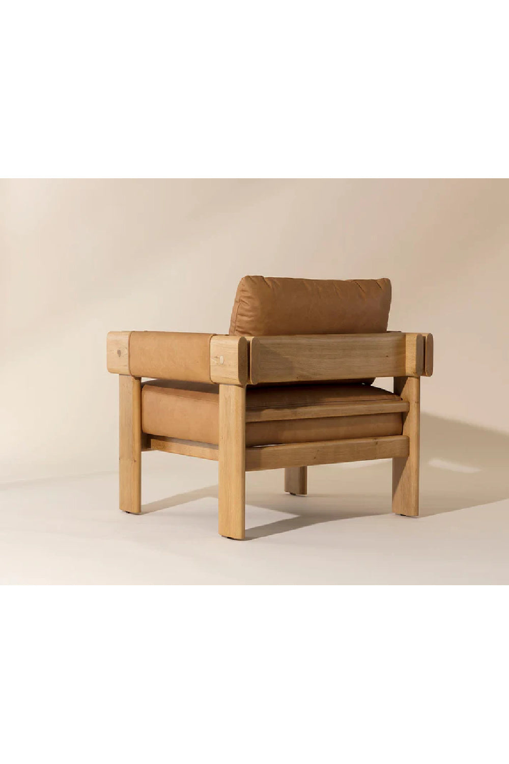 Modern European furniture - Oak Framed Leather Lounge Chair - www.oroa.com