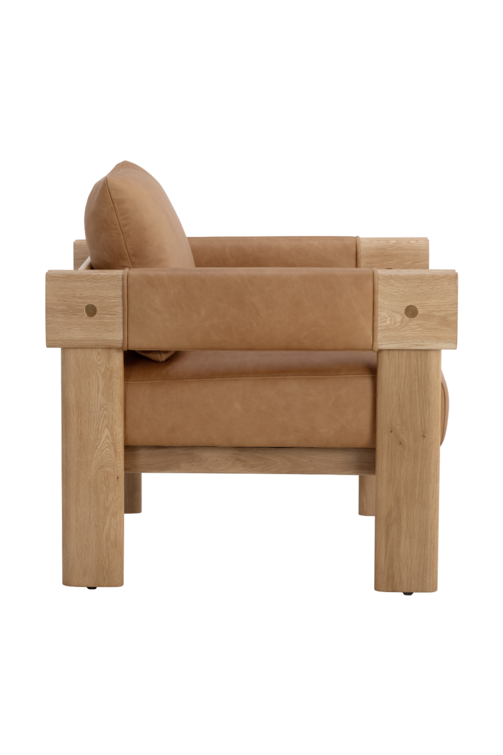 Modern European furniture - Oak Framed Leather Lounge Chair - www.oroa.com