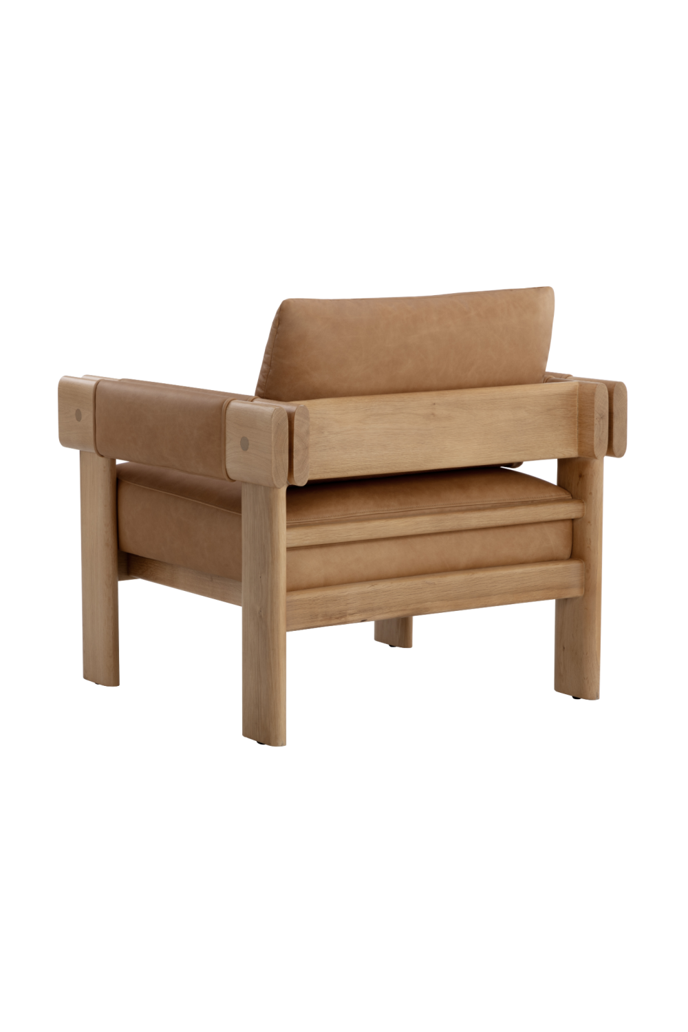 Modern European furniture - Oak Framed Leather Lounge Chair - www.oroa.com