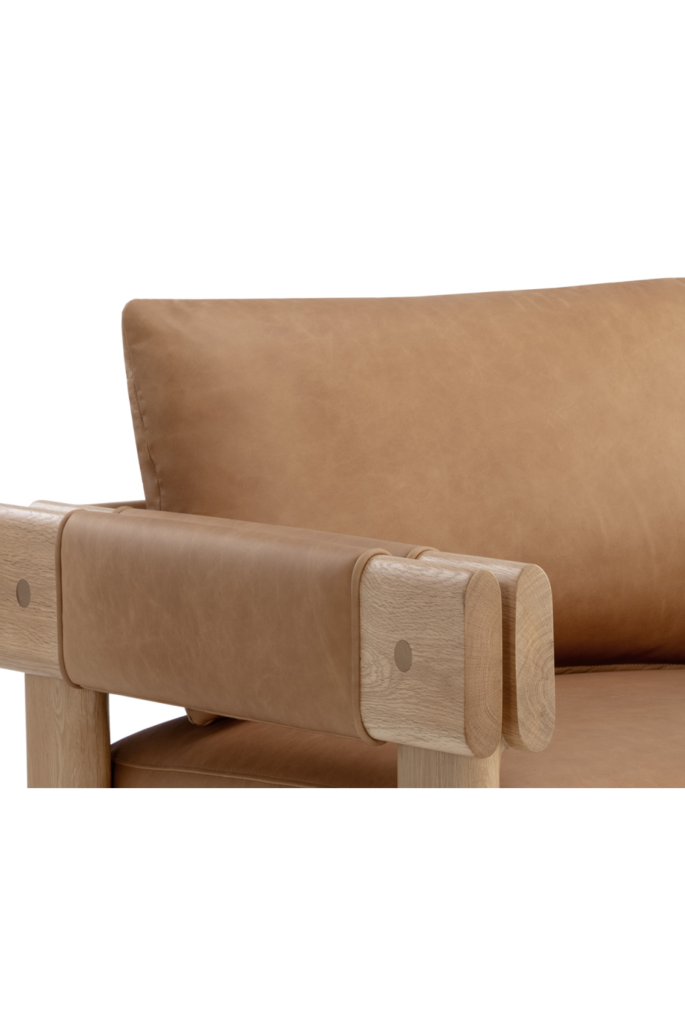 Modern European furniture - Oak Framed Leather Lounge Chair - www.oroa.com