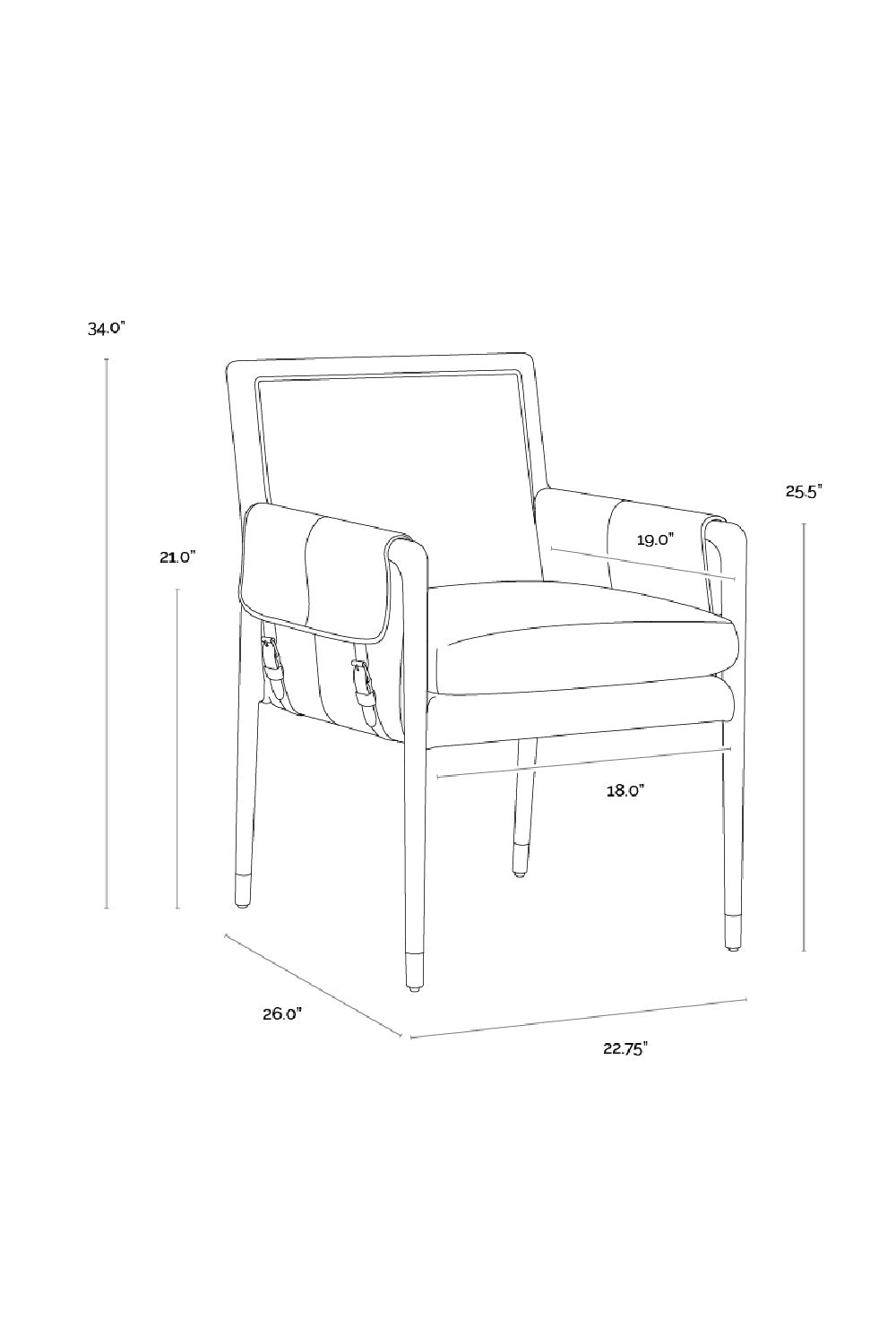 Modern European furniture - Buckle Flap Leather Dining Armchair - www.oroa.com | Oroa.com