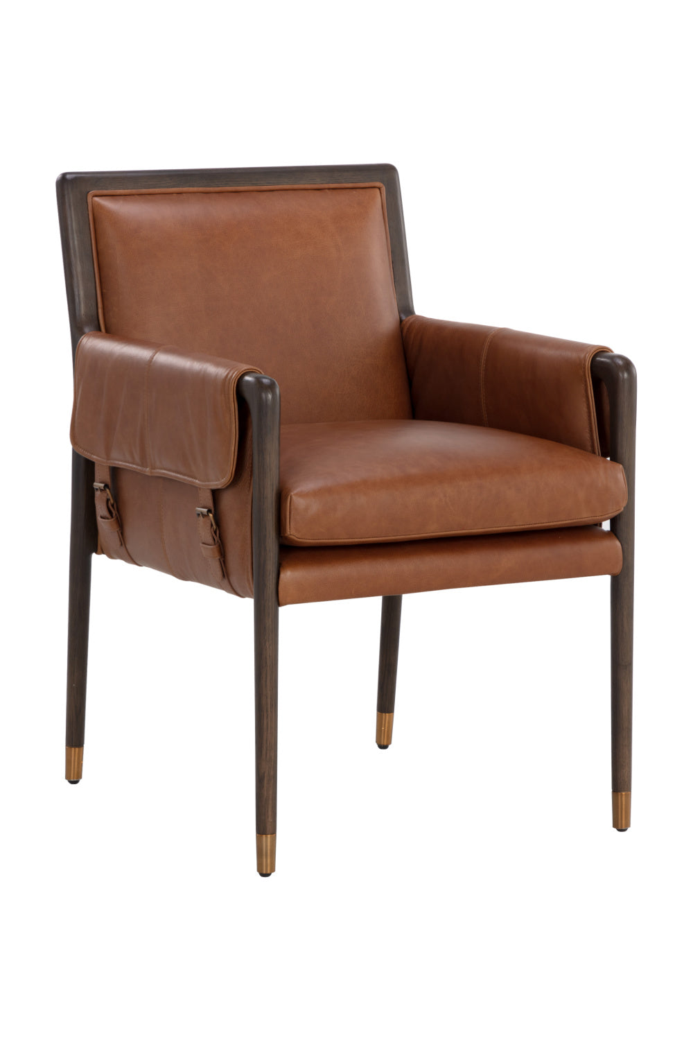 Modern European furniture - Buckle Flap Leather Dining Armchair - www.oroa.com | Oroa.com