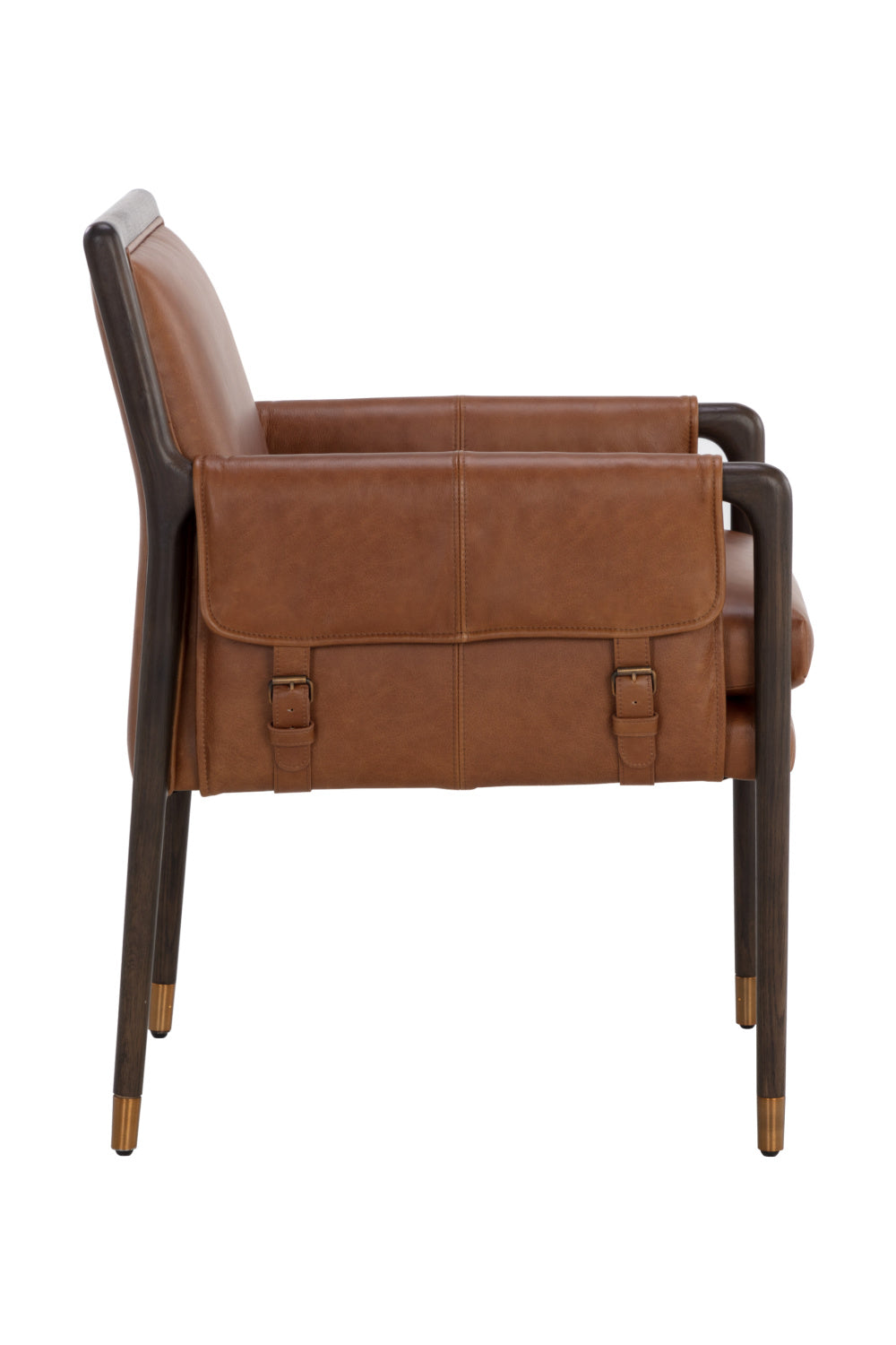 Modern European furniture - Buckle Flap Leather Dining Armchair - www.oroa.com | Oroa.com