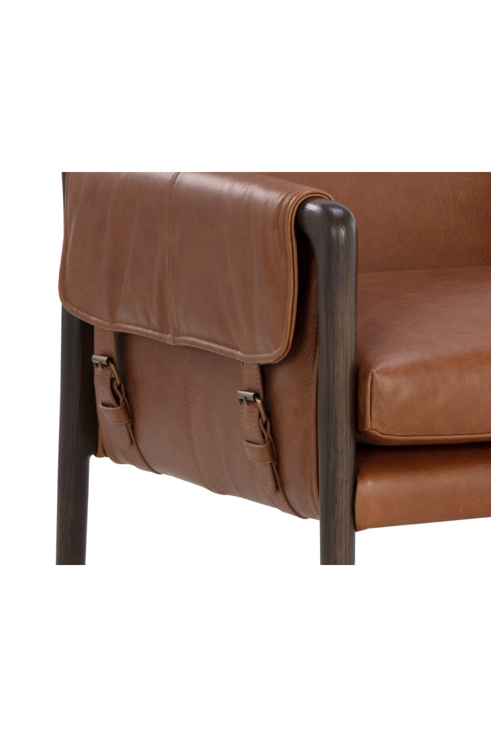 Modern European furniture - Buckle Flap Leather Dining Armchair - www.oroa.com | Oroa.com