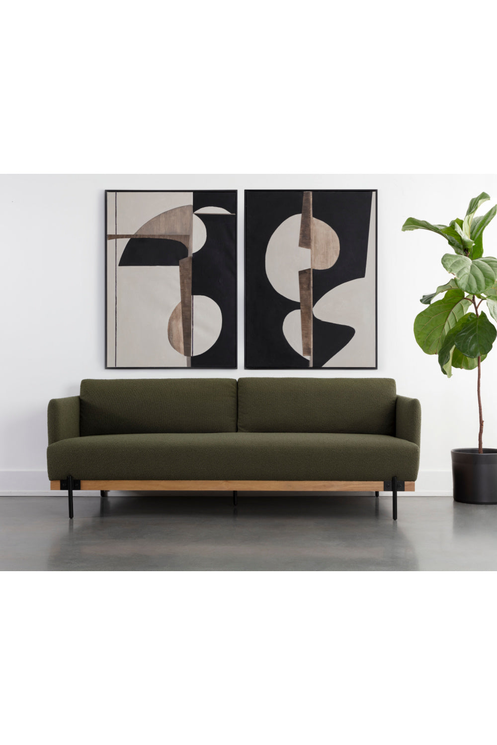 Modern European furniture - Oak Frame Boucle Sofa - www.oroa.com | Oroa.com