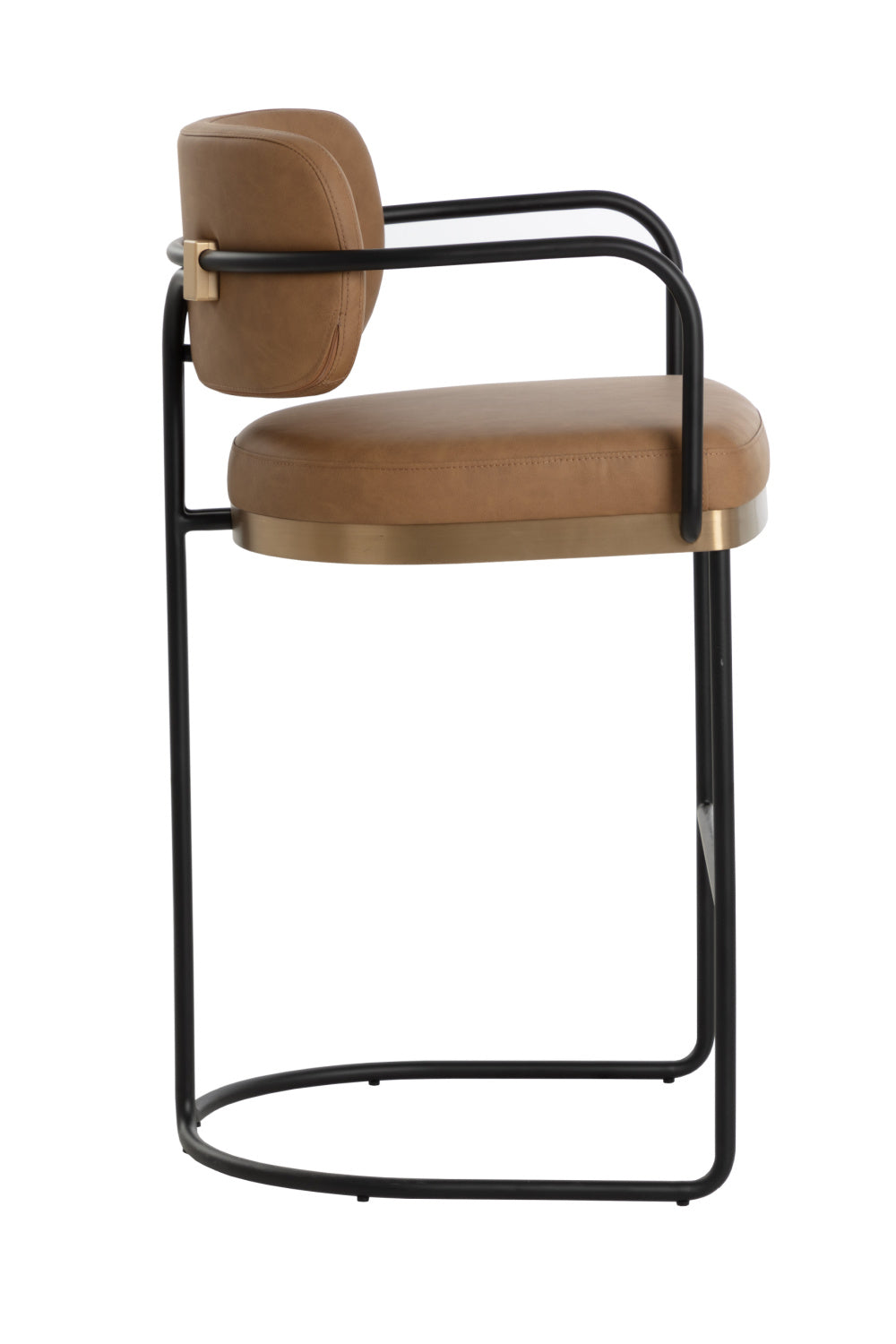 Modern European furniture - Iron Framed Leather-Look Bar Stool - www.oroa.com | Oroa.com