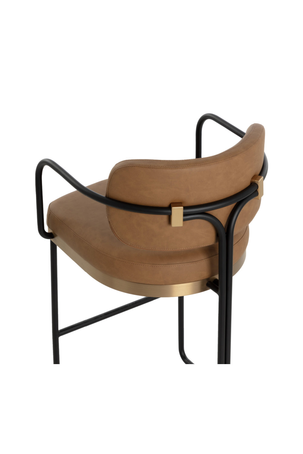Modern European furniture - Iron Framed Leather-Look Bar Stool - www.oroa.com | Oroa.com