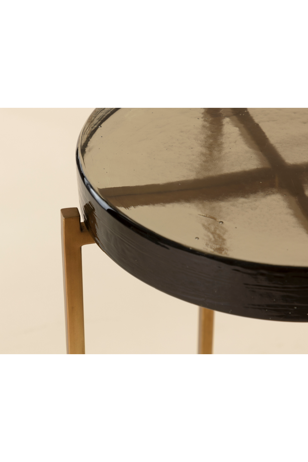 Modern European furniture - Smoked Glass Round End Table - www.oroa.com | Oroa.com