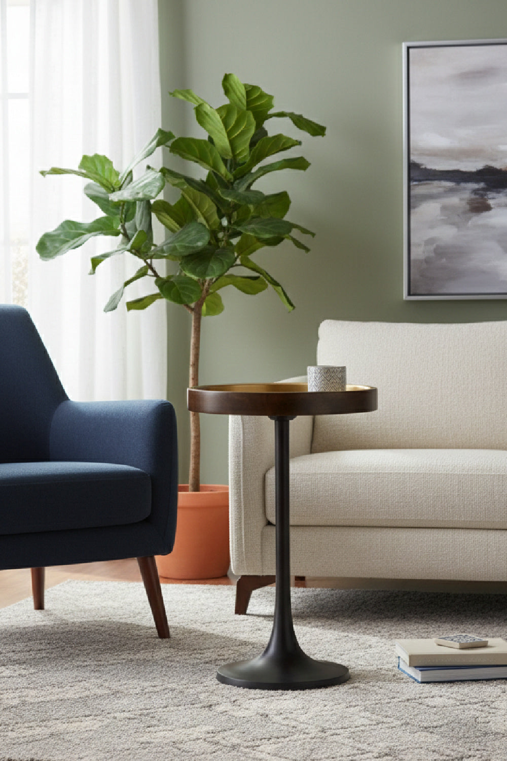 Round Bronze End Table Modern European furniture - www.oroa.com | Oroa.com