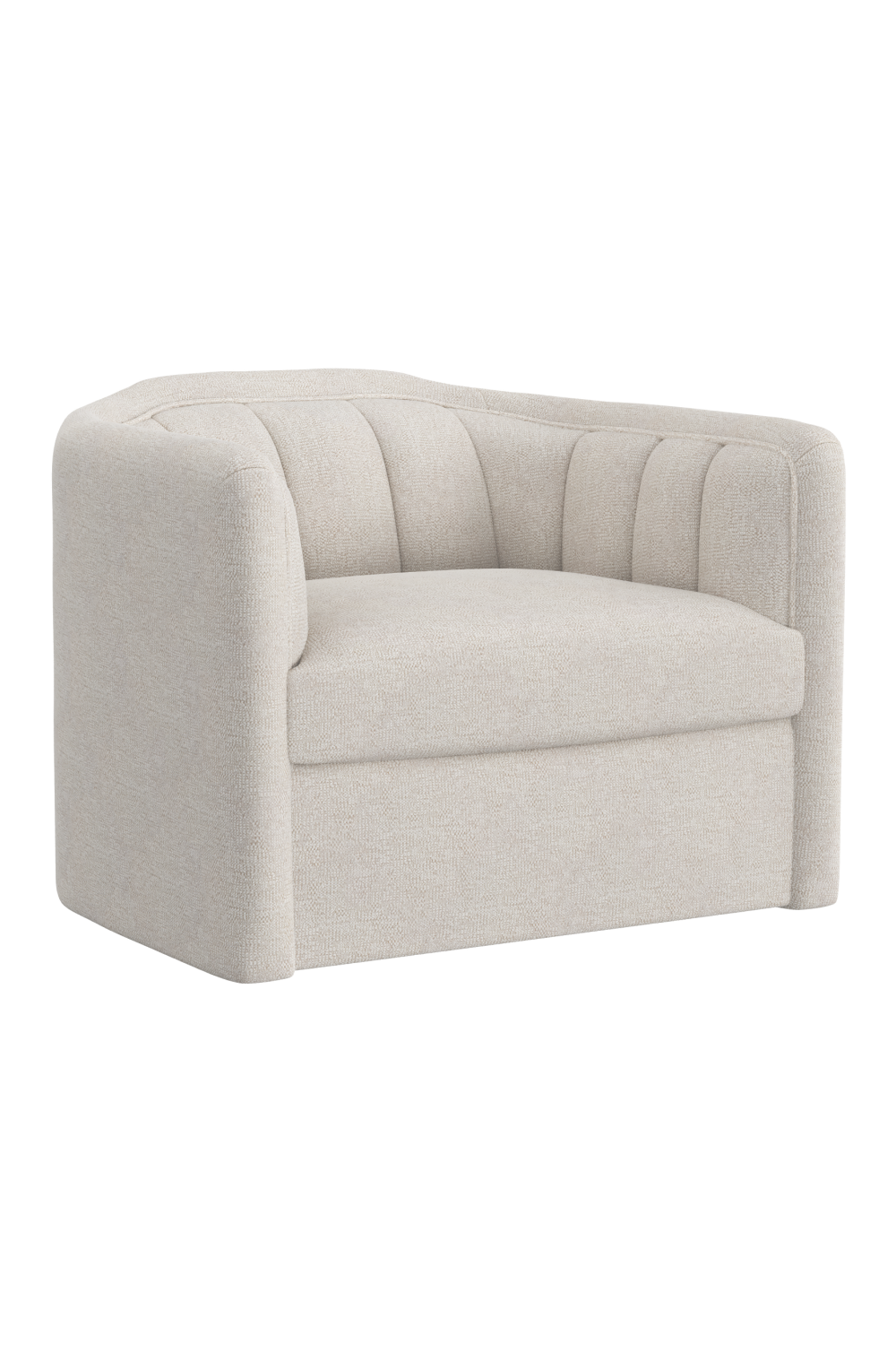 Modern European furniture - Cream Tufted-Back Swivel Armchair - www.oroa.com | Oroa.com