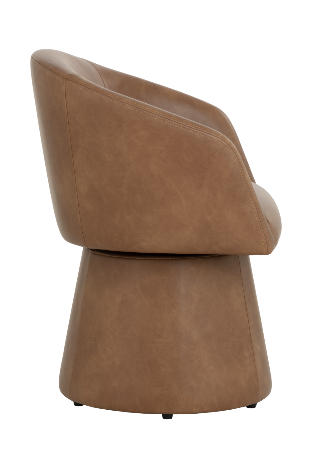 Modern European furniture - Brown Leather Swivel Dining Chair - www.oroa.com