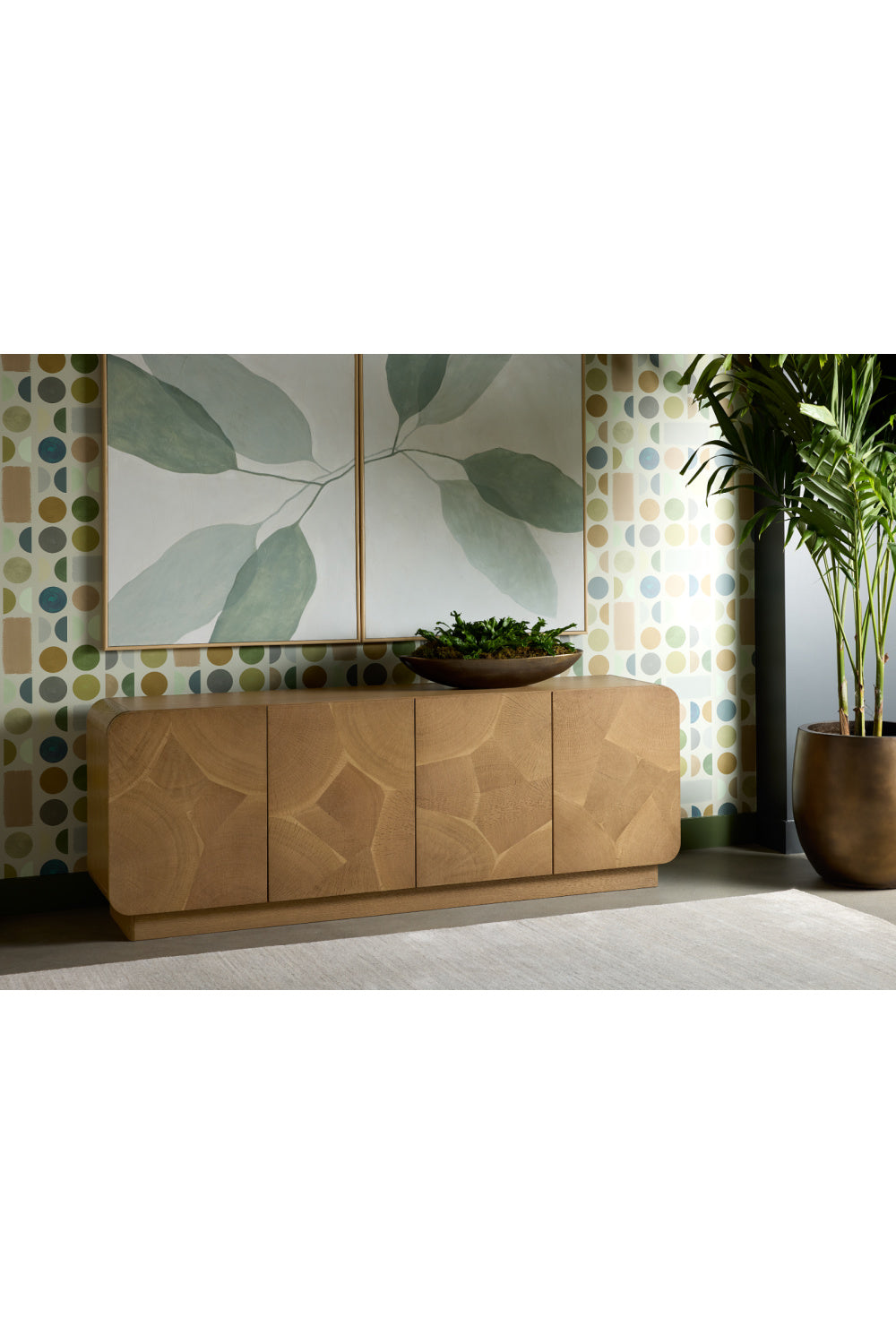 Modern European furniture - Patterned Oak 4-Door Sideboard - www.oroa.com | Oroa.com