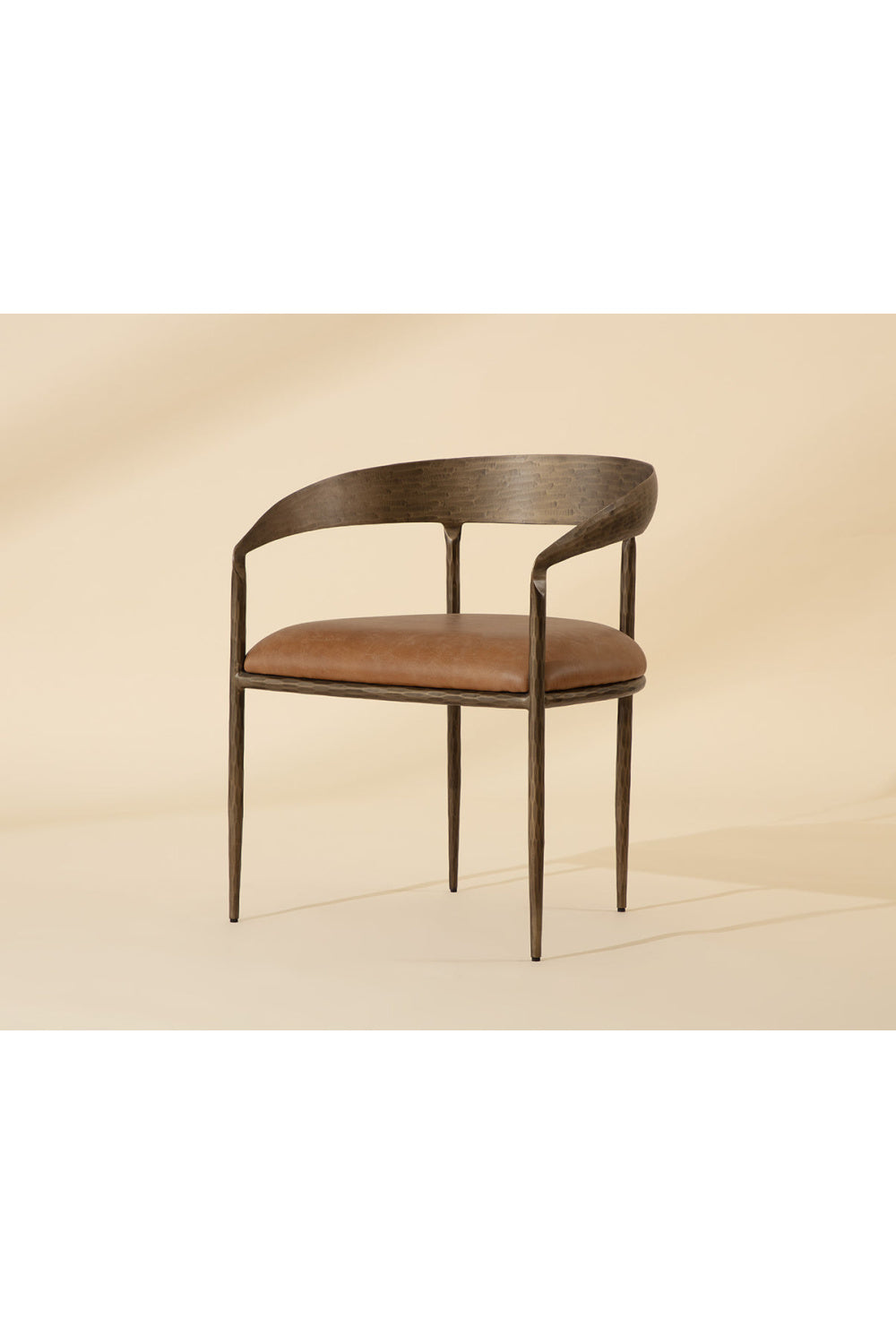 Modern European furniture - Antique Brass Framed Dining Chair - www.oroa.com | Oroa.com