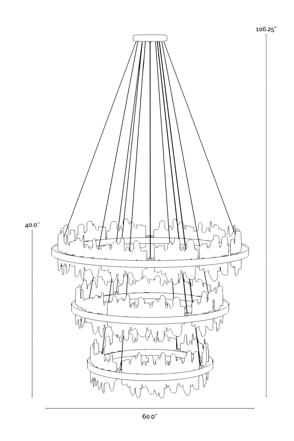 Modern European furniture - Black 3-Tier Chandelier - www.oroa.com | Oroa.com
