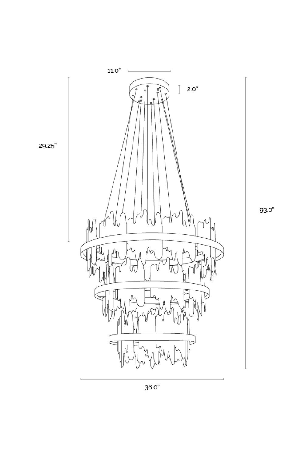 Modern European furniture - Black 3-Tier Chandelier - www.oroa.com | Oroa.com