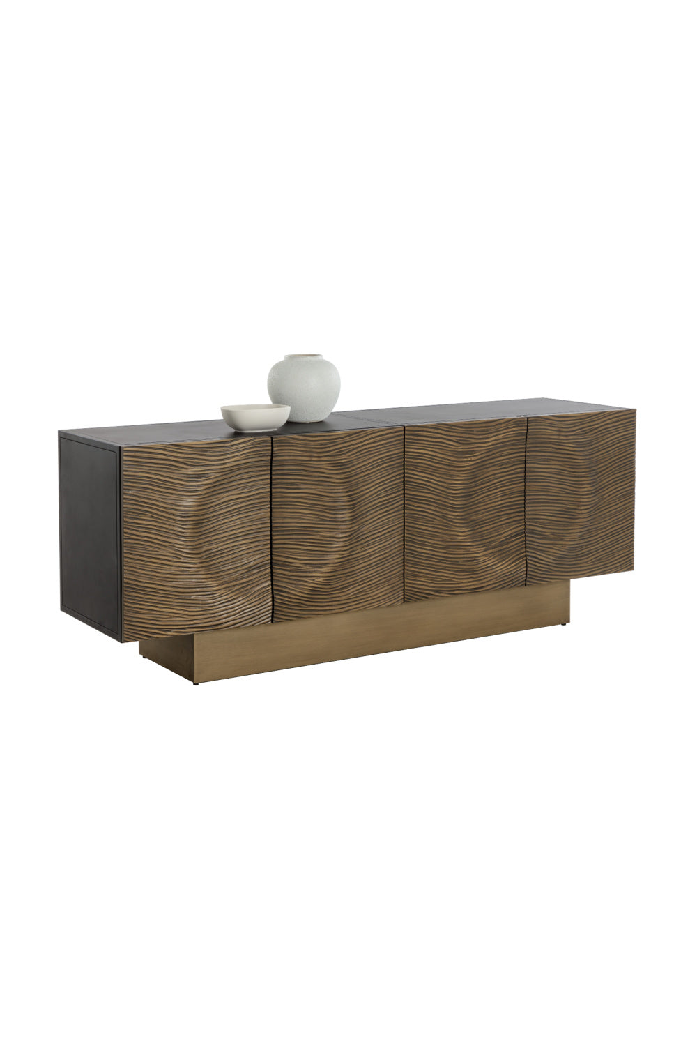 Modern European furniture - Antique Brass 4-Door Sideboard - www.oroa.com | Oroa.com