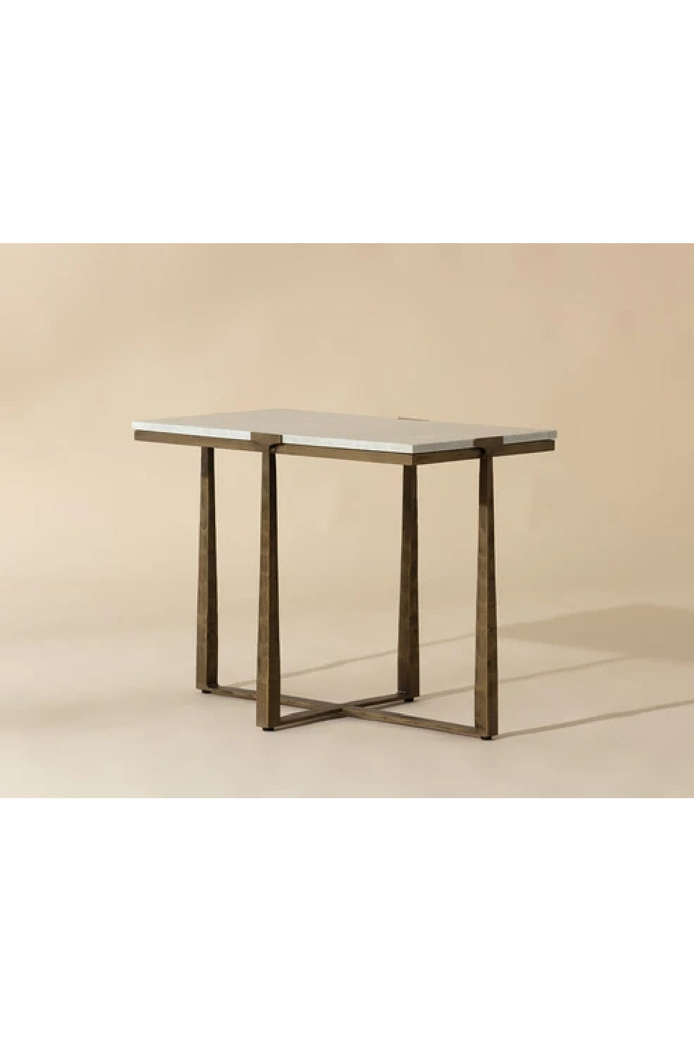 Modern European furniture - Rectangular White Marble Side Table - www.oroa.com | Oroa.com