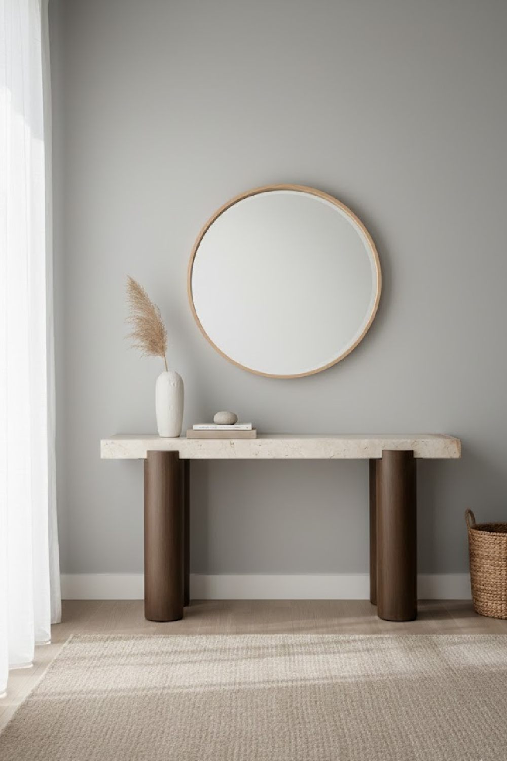 Modern European furniture - Cream Breccia Marble Console Table - www.oroa.com | Oroa.com