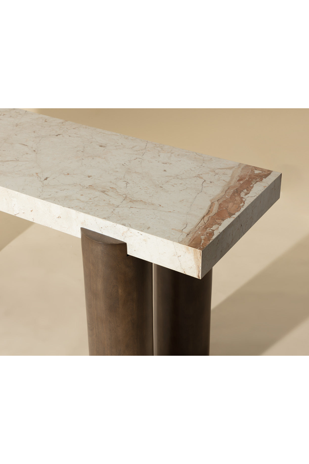 Modern European furniture - Cream Breccia Marble Console Table - www.oroa.com | Oroa.com