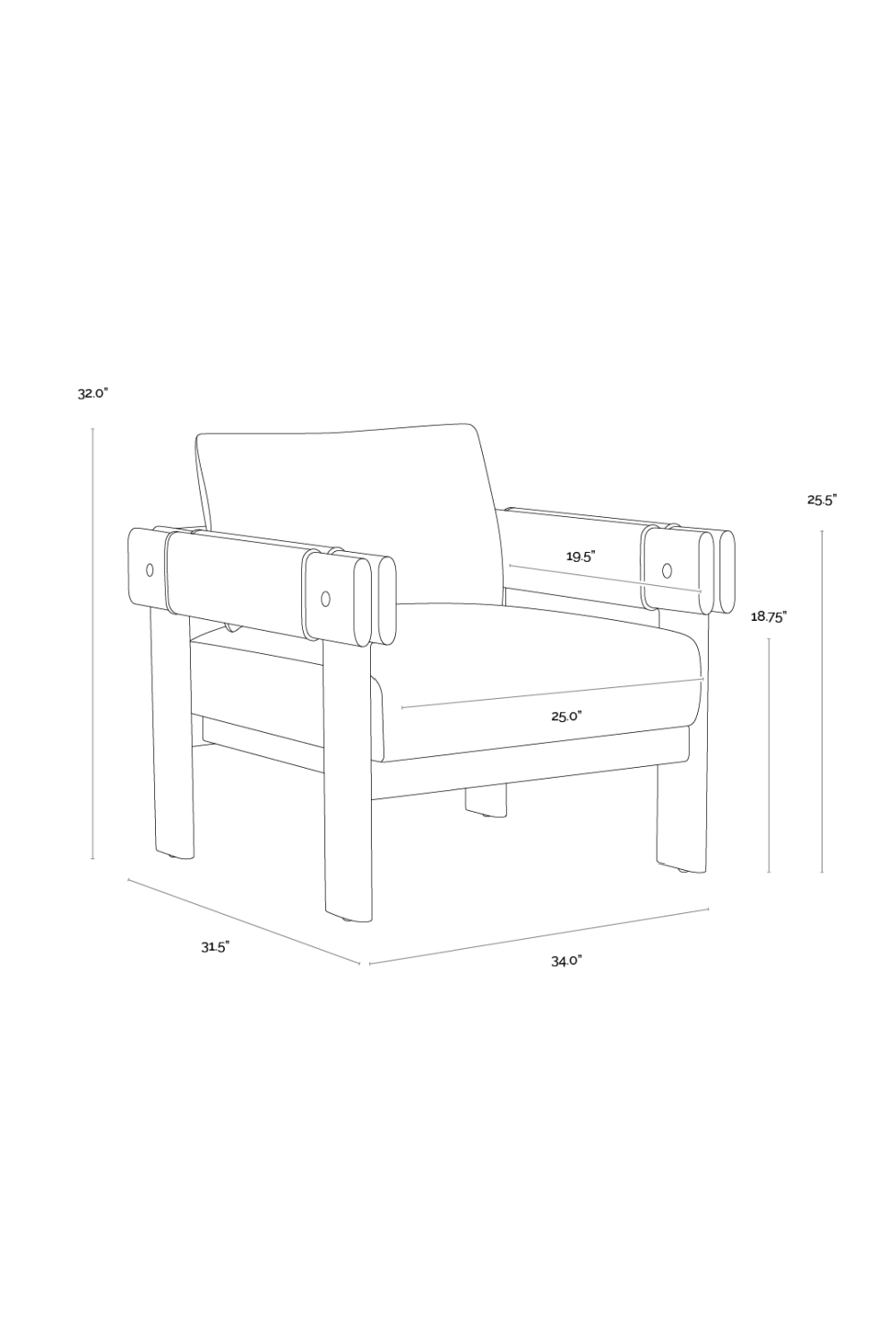 Modern European furniture - Oak Framed Leather Lounge Chair - www.oroa.com