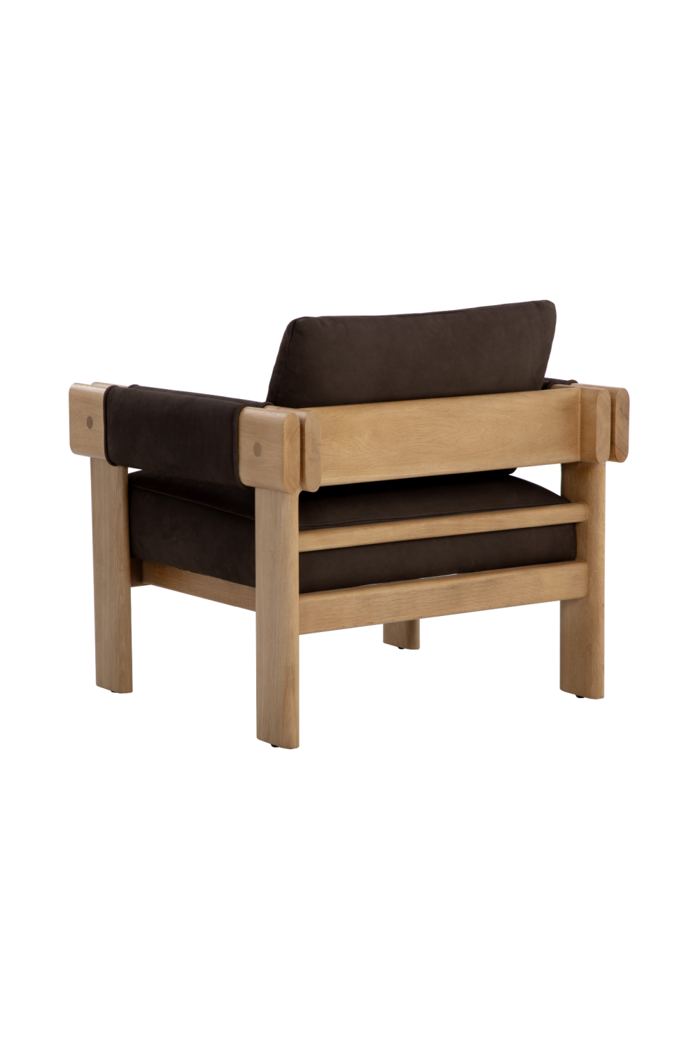 Modern European furniture - Oak Framed Leather Lounge Chair - www.oroa.com