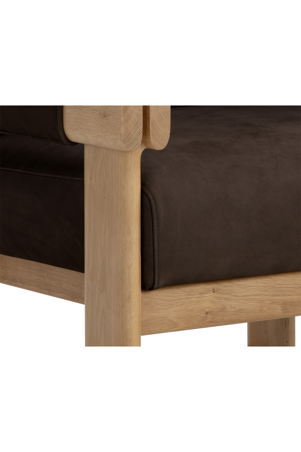 Modern European furniture - Oak Framed Leather Lounge Chair - www.oroa.com