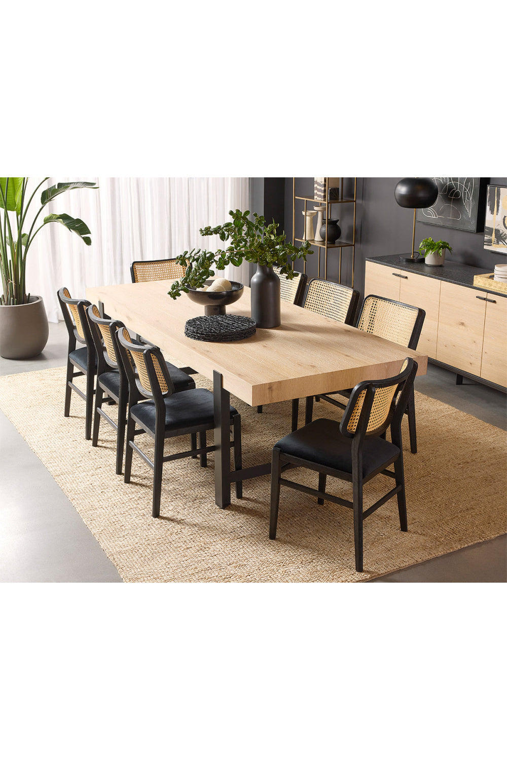 Modern European furniture - Black Cushioned Seat Dining Chairs (2) - www.oroa.com | Oroa.com
